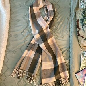 J Crew Plaid Fringe Scarf